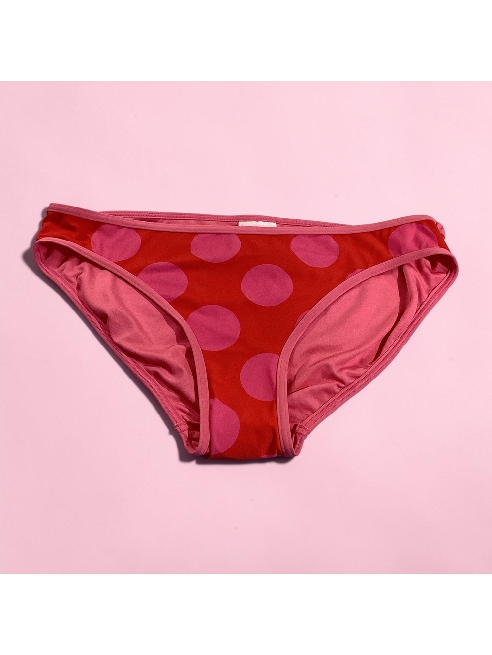 NWT Kate Spade Women's Red & Pink Polka Dot Bikini Swimsuit Bottom Brief, L